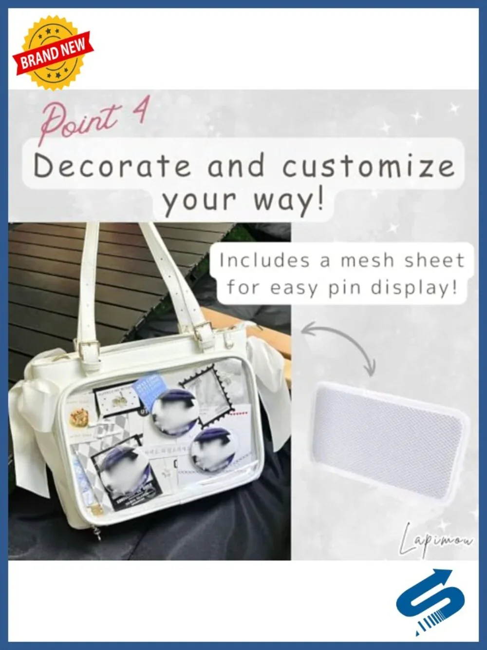 Cute Kawaii Ita Bag Crossbody Shoulder Bag PU Leather PVC Display
